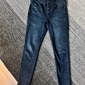 American Eagle AEO Next Level Stretch Jegging Button Fly Dark Wash 8 Regular EUC